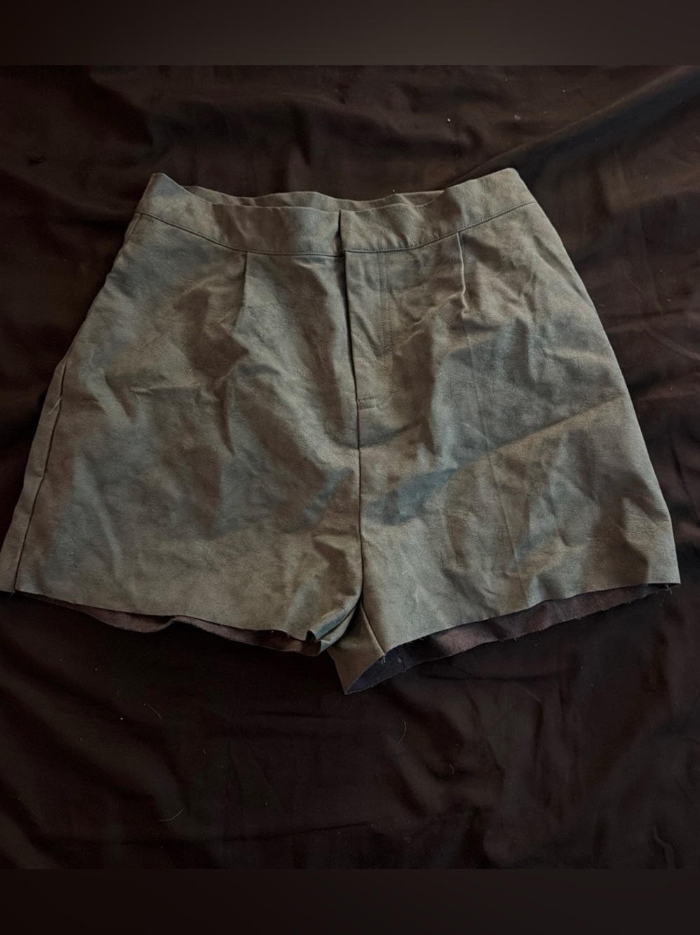 Sage Olive Green High-Waist Tailored Shorts